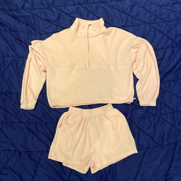 Gil Rodriguez exclusive guava terry half-zip Diana sweater XS - Picture 4 of 5